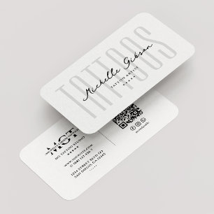 Tarjeta De Visita Tatuajes del artista del tatuaje del tatuaje blanc