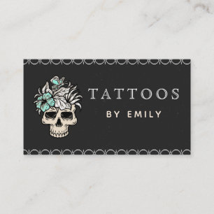 Tarjeta De Visita Tatuajes Por Tu Nombre Floral Skull Butterfly Tren