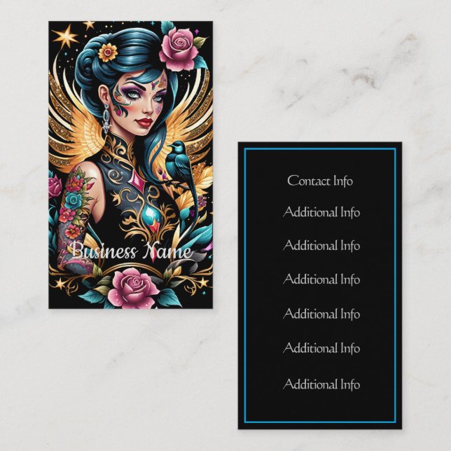 Tarjeta De Visita Tatuajes Y Rosas 2 (Anverso / Reverso)