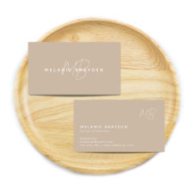 Taupe simple elegante Minimalista dos monograma