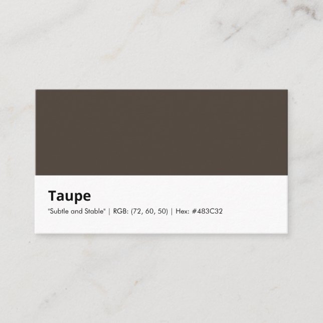 Tarjeta De Visita Taupe | "Sutil y Estable" (Anverso)