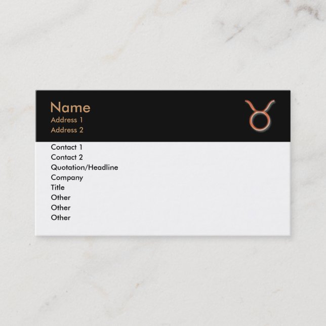 Tarjeta de visita Taurus (Anverso)