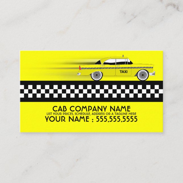 Tarjeta De Visita taxi (Anverso)