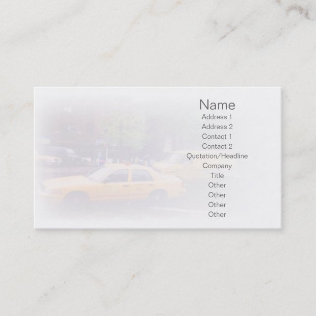 Tarjeta De Visita Taxi (Anverso)