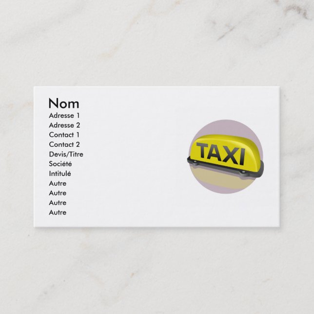 Tarjeta De Visita Taxi (Anverso)