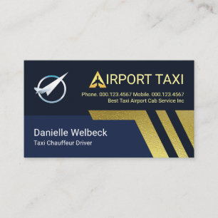 Tarjeta De Visita Taxi Aeropuerto Gold Avión Pista de aterrizaje