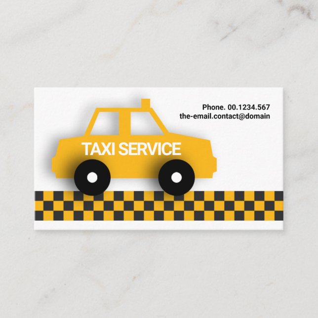 Tarjeta De Visita Taxi Amarillo A Llamada Controlador De Contratació (Anverso)