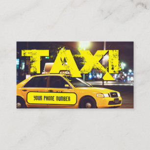 Tarjeta De Visita TAXI amarillo luces de la ciudad taxista conductor