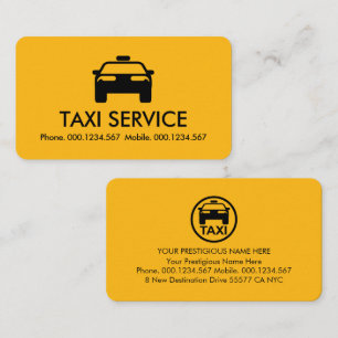 Tarjeta De Visita Taxi Amarillo Minimalista Simple