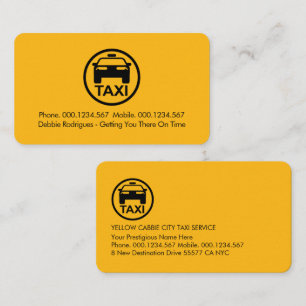 Tarjeta De Visita Taxi Amarillo Minimalista Simple