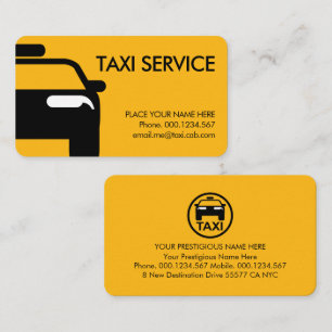 Tarjeta De Visita Taxi Amarillo Minimalista Simple