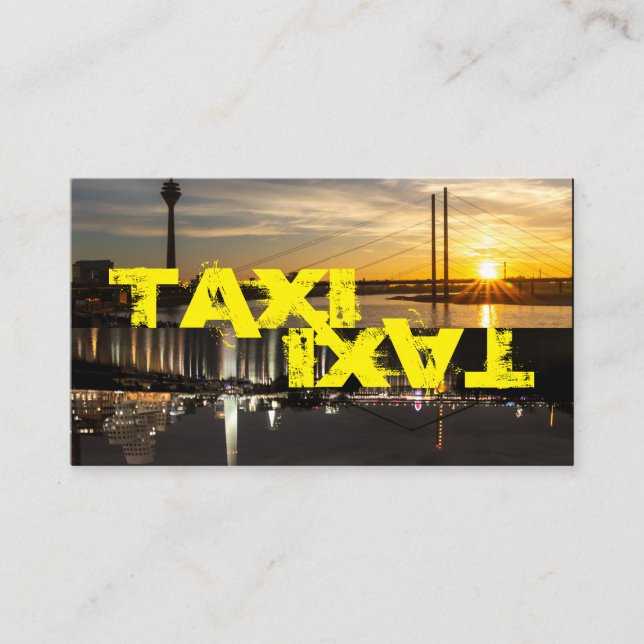 Tarjeta De Visita TAXI amarillo para taxista profesional (Anverso)