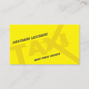 Tarjeta De Visita TAXI amarillo para taxista profesional