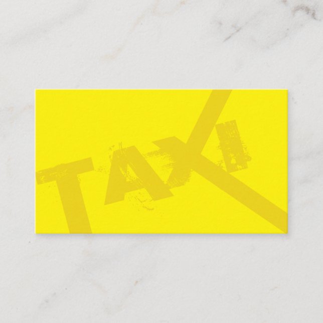 Tarjeta De Visita TAXI amarillo para taxista profesional (Anverso)