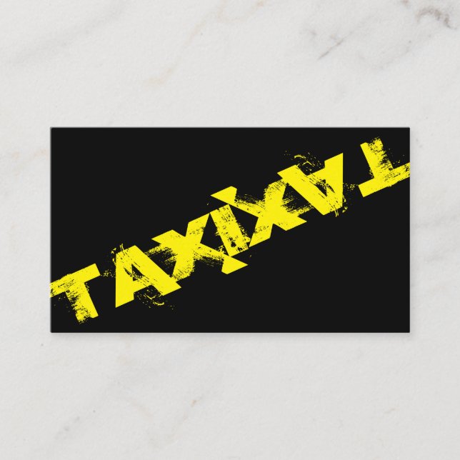 Tarjeta De Visita TAXI amarillo para taxista profesional (Anverso)