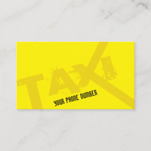 Tarjeta De Visita TAXI amarillo para taxista profesional