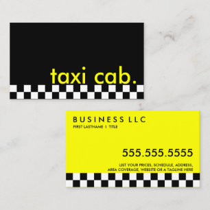 Tarjeta De Visita taxi. (banda de cuadros)