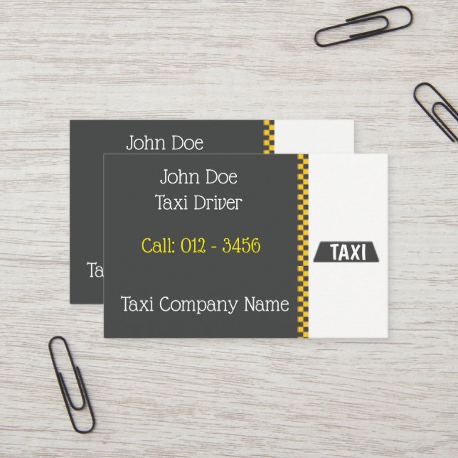 Tarjeta de visita Taxi-Basada (Anverso/Reverso In Situ)