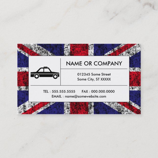 Tarjeta De Visita taxi británico (Anverso)