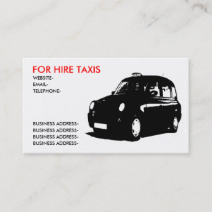 Tarjeta De Visita Taxi británico