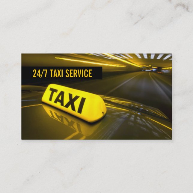 Tarjeta De Visita Taxi, Cab, Driver, Transportation Business Card (Anverso)