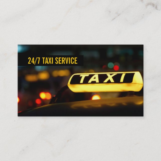 Tarjeta De Visita Taxi, Cab, Driver, Transportation Business Card (Anverso)
