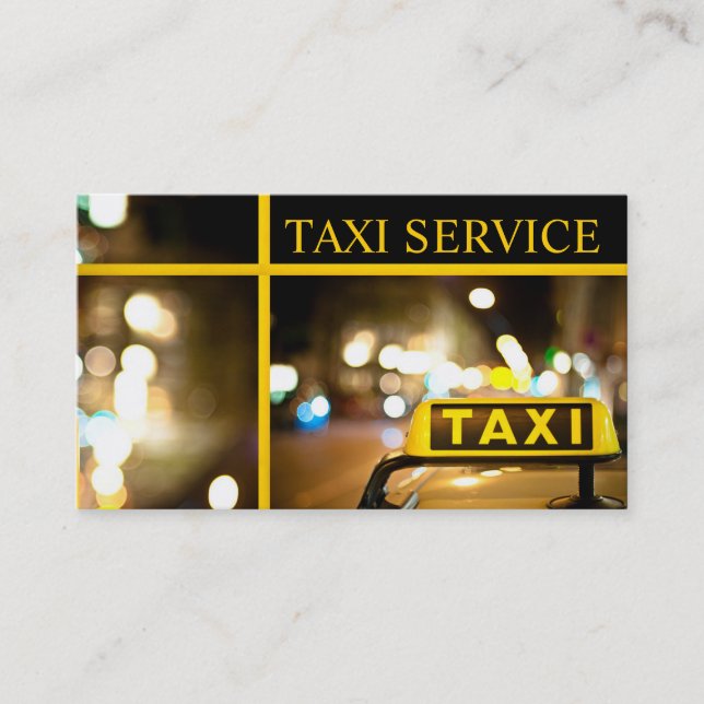 Tarjeta De Visita Taxi, Cab, Driver, Transportation Business Card (Anverso)