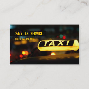 Tarjeta De Visita Taxi, Cab, Driver, Transportation Business Card