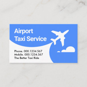 Tarjeta De Visita Taxi de aeropuerto Avión Cielos Azules