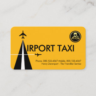 Tarjeta De Visita Taxi de aeropuerto con pista de letra A