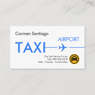 Tarjeta De Visita Taxi de aeropuerto pista de avión