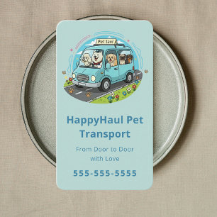 Tarjeta De Visita Taxi de Mascotas de Lujo Chofer de Mascotas Transp