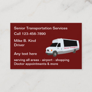 Tarjeta De Visita Taxi de Transporte para Mayores Texto Grande