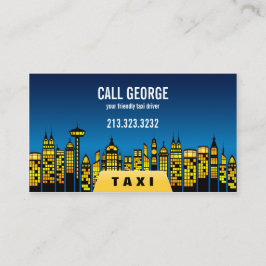 Tarjeta De Visita Taxi en la ciudad de noche