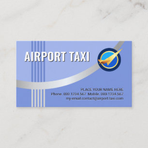 Tarjeta De Visita Taxi Estilo Plata Avión Pista Aeropuerto