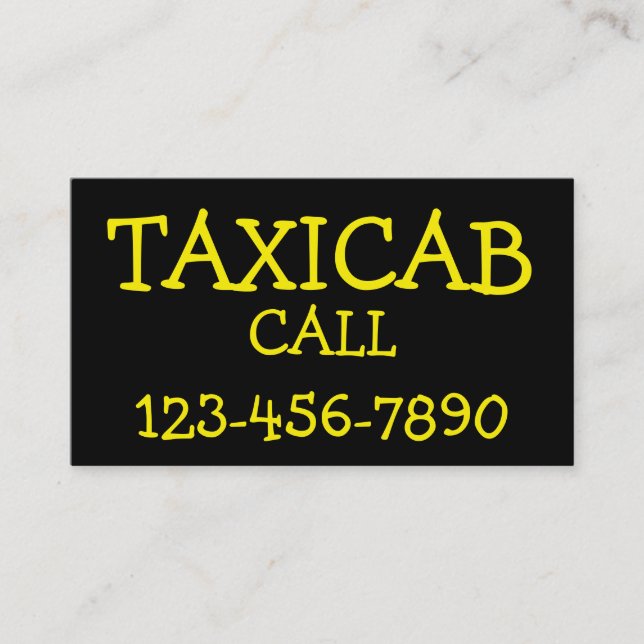 Tarjeta De Visita Taxi intrépido simple (Anverso)