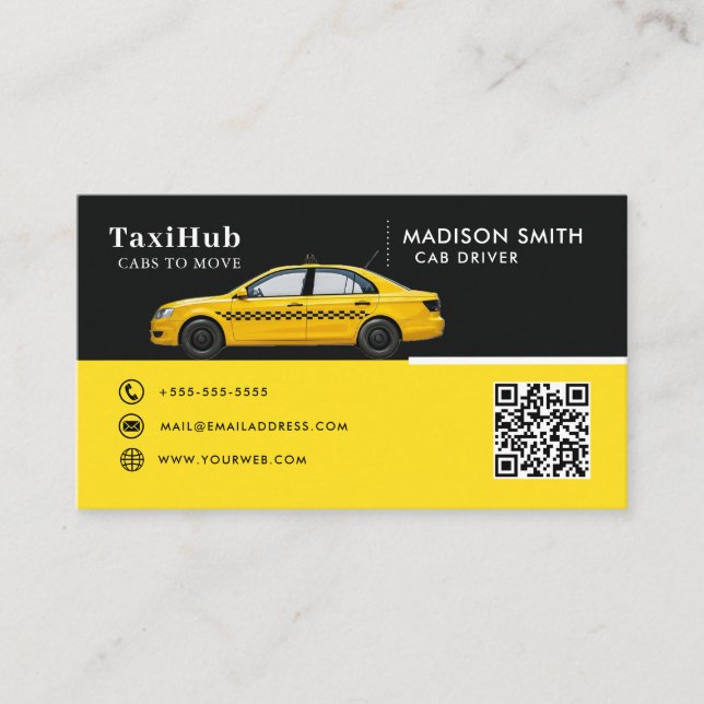 Tarjeta De Visita Taxi modern minimalist business card (Anverso)