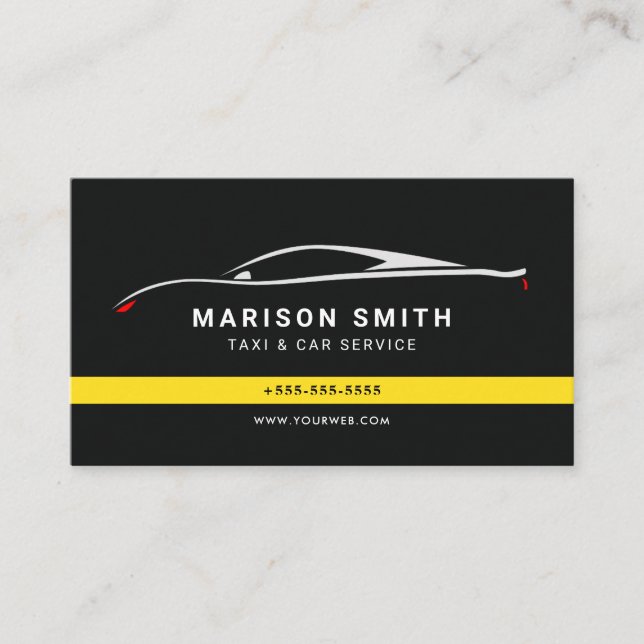 Tarjeta De Visita Taxi modern minimalist business card (Anverso)