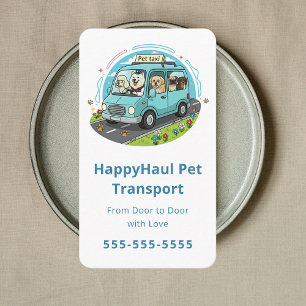 Tarjeta De Visita Taxi Móvil para Mascotas Chofer de Mascotas Transp