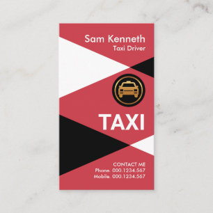Tarjeta De Visita Taxi Rojo Triángulos Taxi Controlador de Transpor