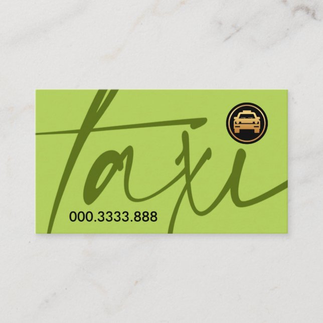 Tarjeta De Visita Taxi Signal Gold Taxi Cab Driver (Anverso)