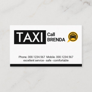 Tarjeta De Visita Taxis Auto Negro Tab