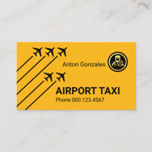 Tarjeta De Visita Taxis del aeropuerto Aviones Pista Despegue