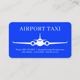 Tarjeta De Visita Taxis del aeropuerto cielos azules avión