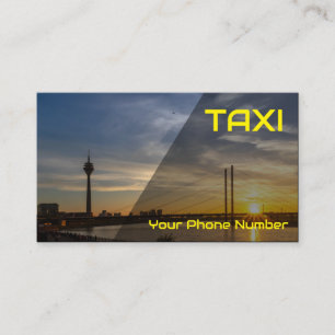 Tarjeta De Visita taxista amarillo de día y noche para taxistas