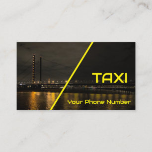 Tarjeta De Visita taxista amarillo de día y noche para taxistas
