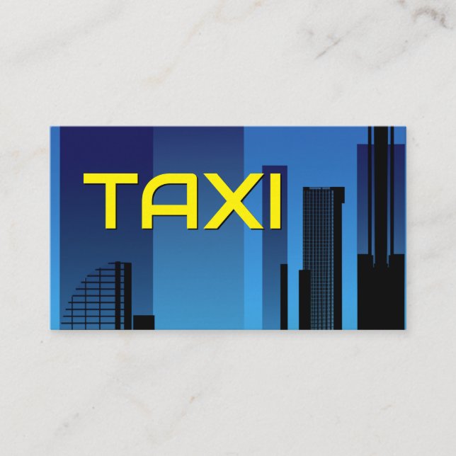 Tarjeta De Visita Taxista azul de la línea azul del TAXI amarillo (Anverso)