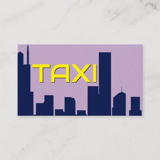 Tarjeta De Visita Taxista azul de la línea azul del TAXI amarillo (Anverso)