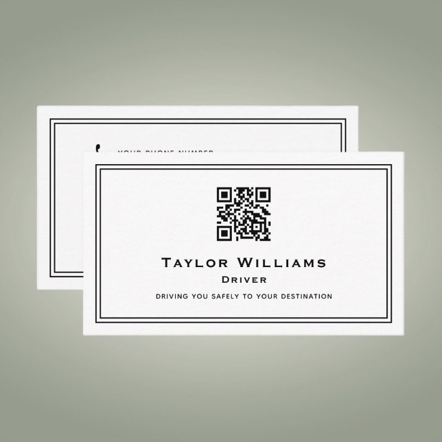 Tarjeta De Visita Taxista Chauffeur Airport Service Black White (Subido por el creador)