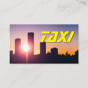 Tarjeta De Visita Taxista de taxista amarillo en la ciudad de TAXI